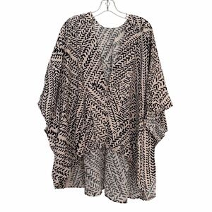 Sseko One Size Plus Geo Print Kimono Oversized Coverup Beach Swim Vacation R8